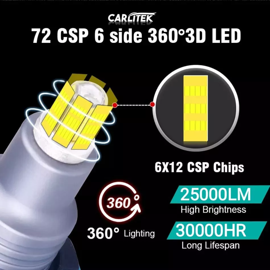 PAR AMPOLLETA TURBO LED MINIH7 360GRADO 72 CHIP CSP 25.000LM - 1