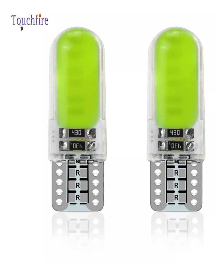 PAR AMPOLLETAS LED COLA PEZ COLOR, POSICIÓN T10 W5W 12V VERD - 2