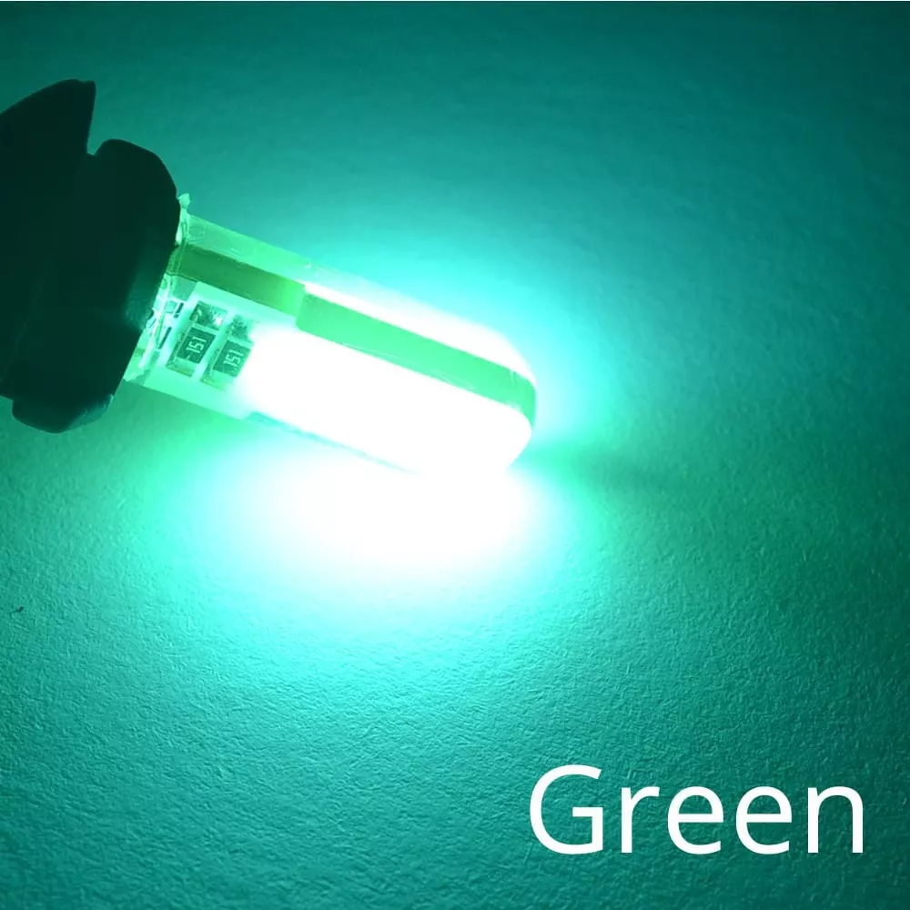 PAR AMPOLLETAS LED COLA PEZ COLOR, POSICIÓN T10 W5W 12V VERD - 5