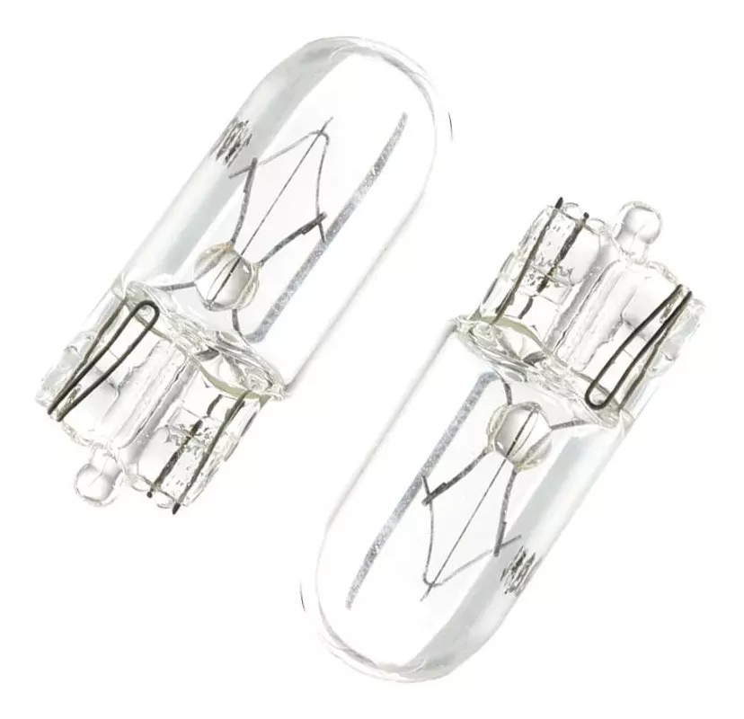 PAR AMPOLLETAS HALÓGENAS AUTOS 12V 5W 3200K MODELO T10 W5W - 1