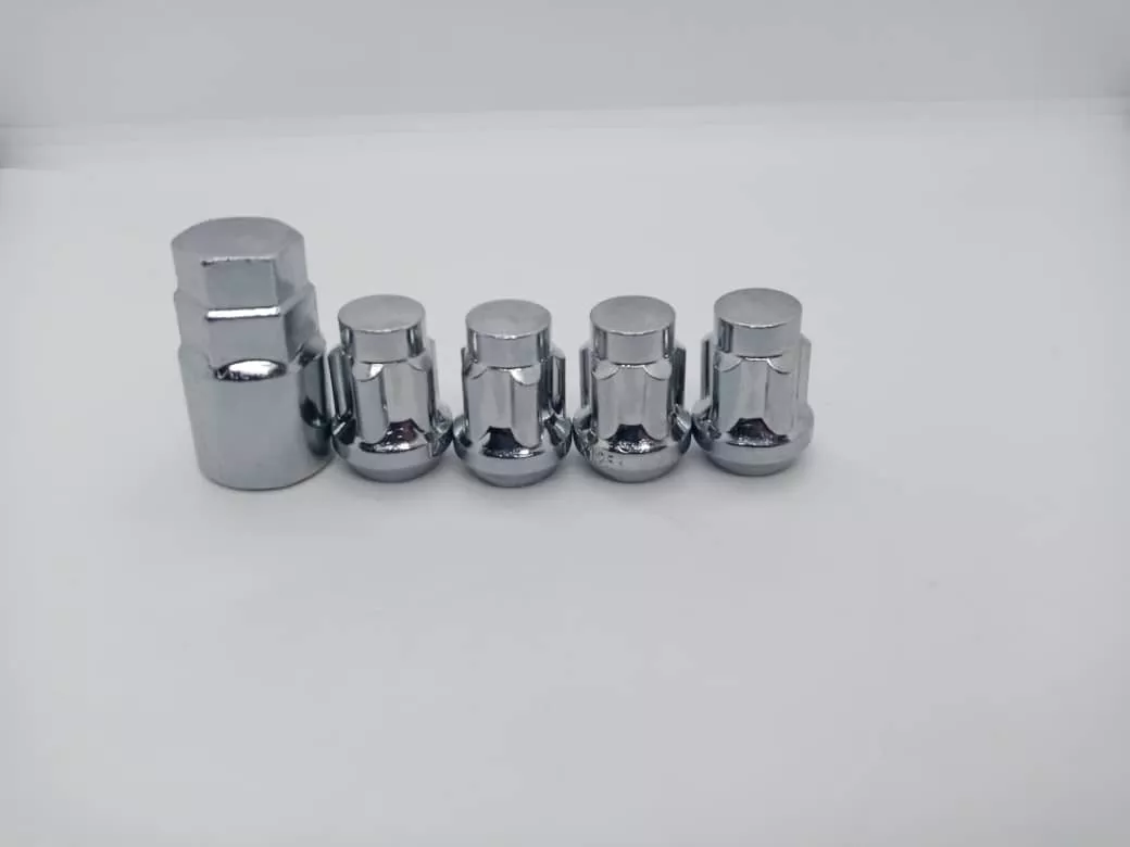 JUEGO 4 TUERCA SEGURIDAD 1 LLAVE ACERO COLOR PLATA M12X1.25 - 3