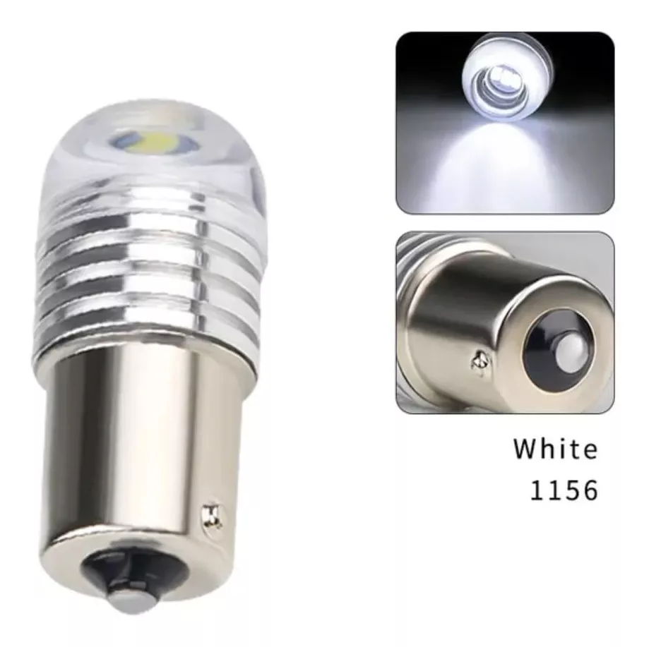 PAR AMPOLLETAS LED 1 CONTACTO 5W 1156 LUZ CRUCE O REVERSA - 1