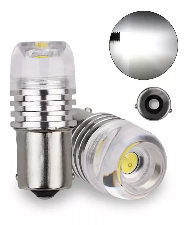 PAR AMPOLLETAS LED 1 CONTACTO 5W 1156 LUZ CRUCE O REVERSA - 5