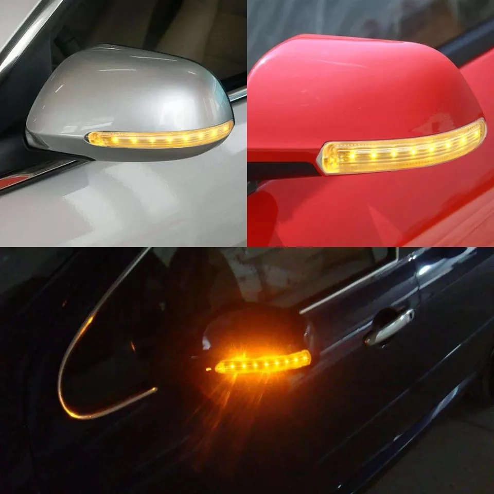 LUZ LED DE CRUCE AMBAR PARA ESPEJO RETROVISOR DE AUTO - 1