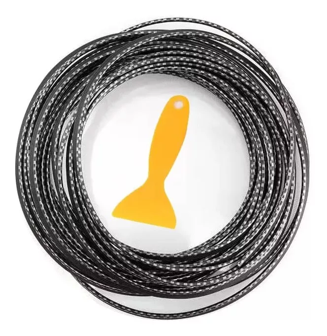 ROLLO MOLDURA EMBELLECEDORA DECORATIVA INTERIOR AUTO CARBONO - 3