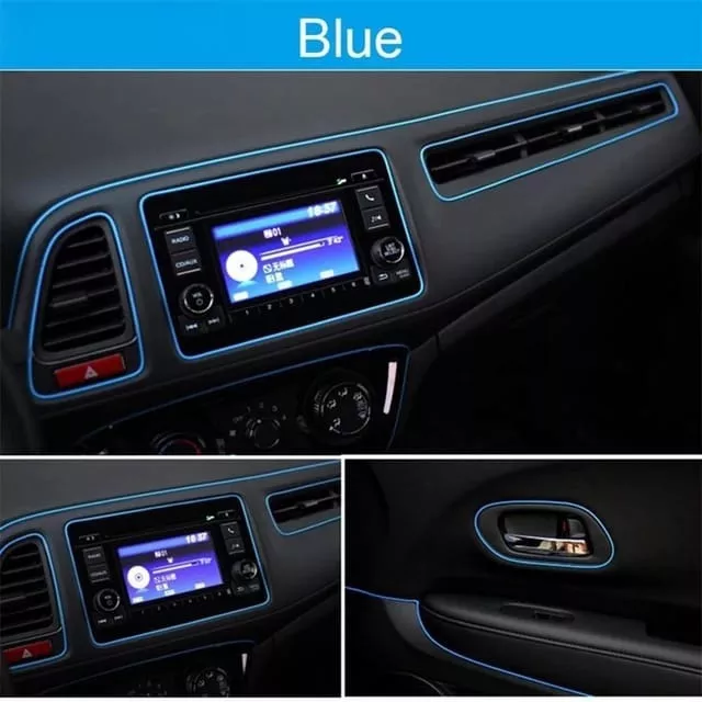 ROLLO MOLDURA EMBELLECEDORA DECORATIVA INTERIOR AUTO AZUL - 5