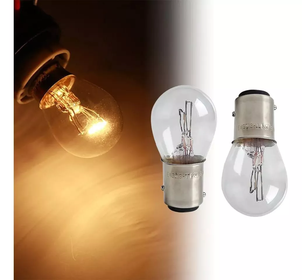 PAR AMPOLLETAS HALÓGENA AUTOS 12V 21/5W 3200K DOBLE CONTACTO - 2
