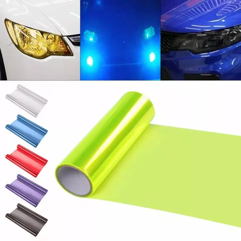 VINILO ADHESIVO DECORATIVO PARA FOCOS DE AUTOS 1MTR X 30CM - 4