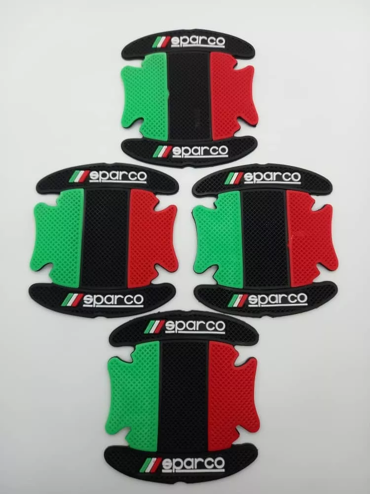 SET 4 PIEZAS ANTIARAÑAZOS CUENCO MANILLA AUTO GOMA SPARCO - 1