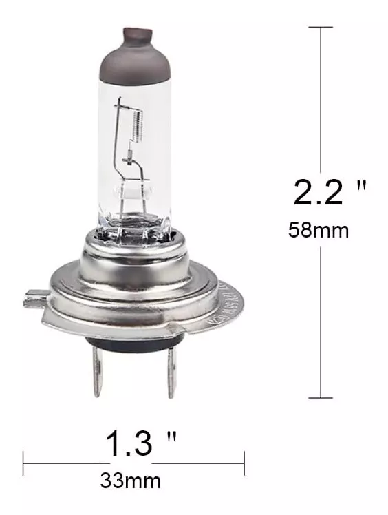 PAR AMPOLLETAS HALÓGENAS PARA AUTOS 12V 55W 3200K MODELO H7 - 2