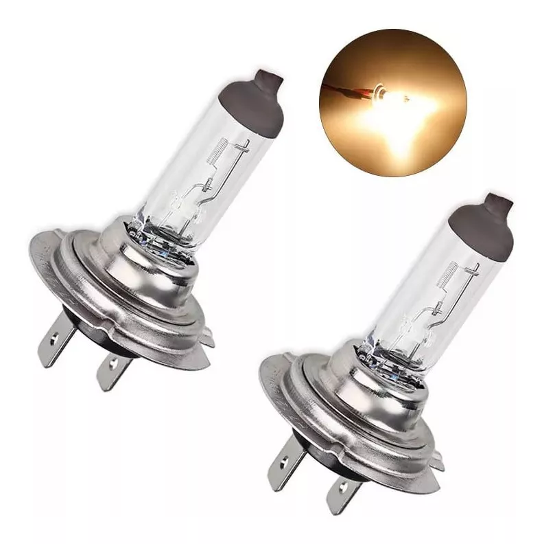 PAR AMPOLLETAS HALÓGENAS PARA AUTOS 12V 55W 3200K MODELO H7 - 4