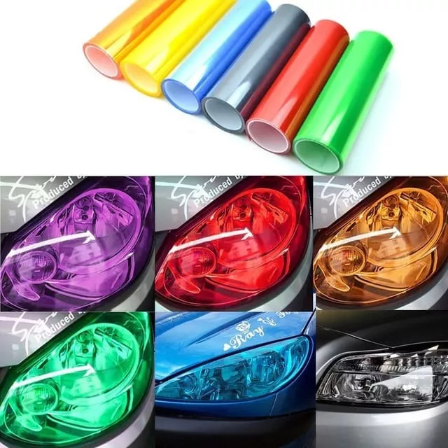 VINILO ADHESIVO DECORATIVO PARA FOCOS DE AUTOS 1MTR X 30CM - 2