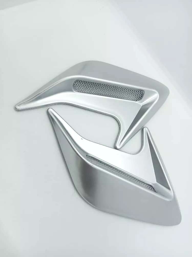 X2 TOMA FLUJO AIRE TUNNING PARA LATERAL AUTOS PLATEADO - 2