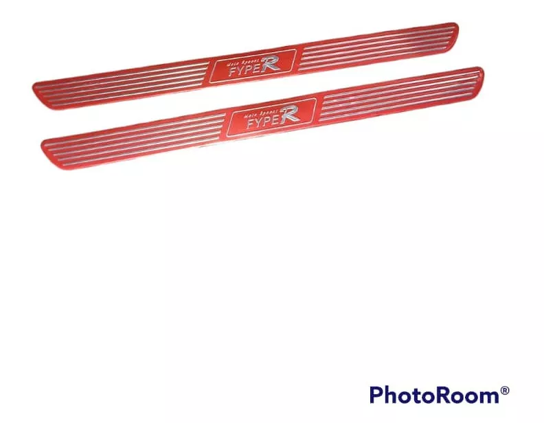 PAR CUBRE SOCALOS PISADERAS PUERTAS AUTOS 50CM X 4CM ROJO - 2
