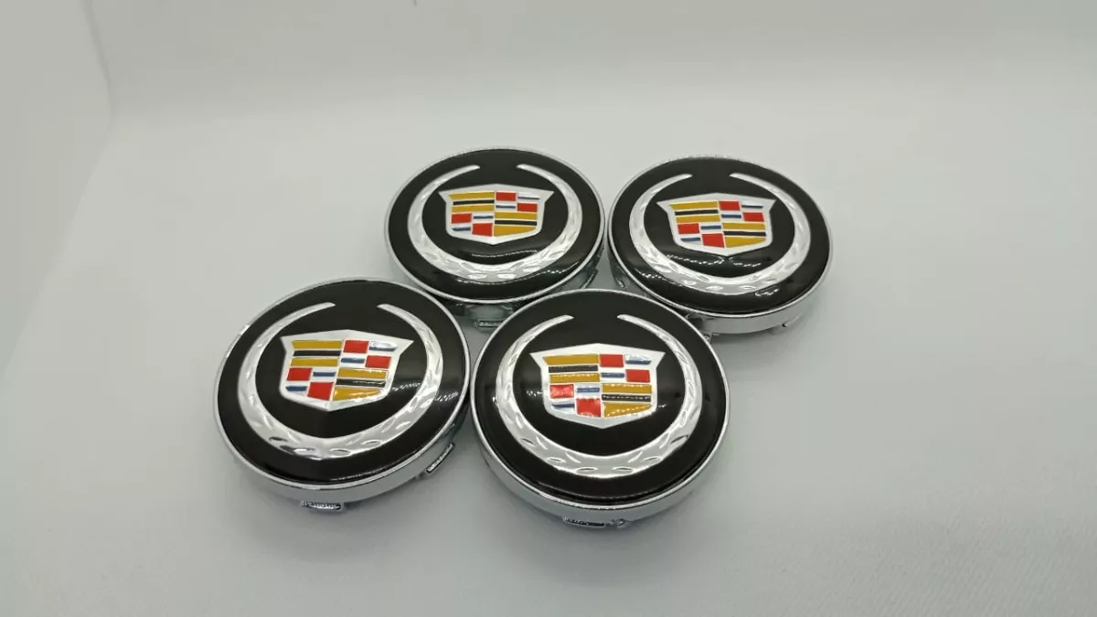 SET X4 TAPA CENTRO DE LLANTAS DE AUTOS 60MM CADILLAC - 5