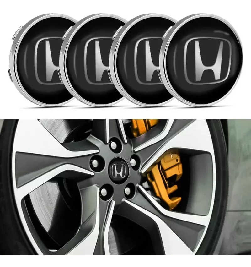 SET X4 TAPA CENTRO LLANTAS AUTOS 60MM UNIVERSAL HONDA - 2