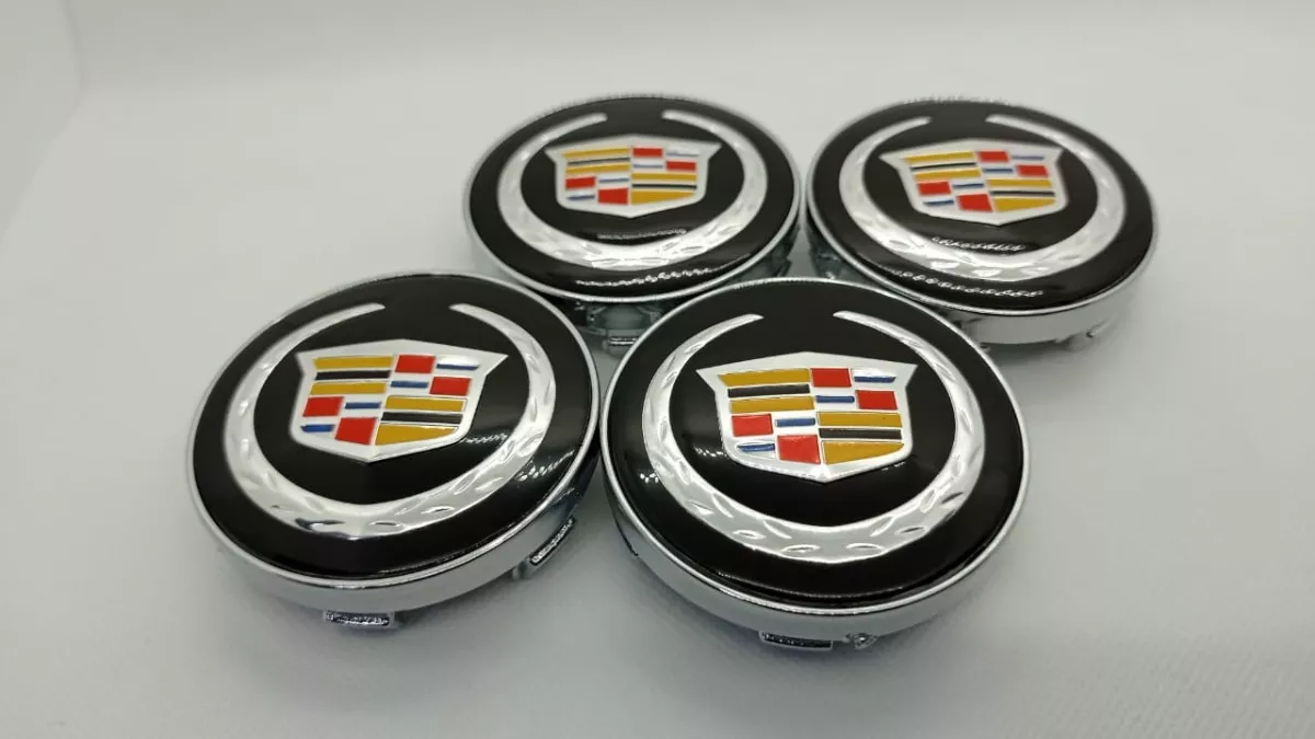 SET X4 TAPA CENTRO DE LLANTAS DE AUTOS 56MM CADILLAC N/P - 3