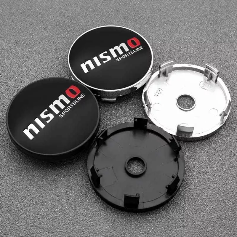 SET X4 TAPA CENTRO DE LLANTAS DE AUTOS 56MM NISMO NEGRA - 4