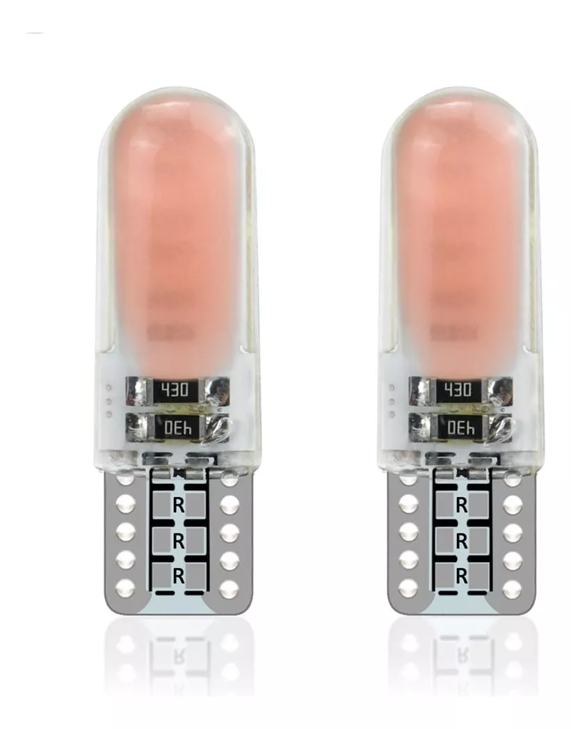 PAR AMPOLLETAS LED COLAPEZ COLOR POSICIÓN T10 W5W 12V ROSADO - 1