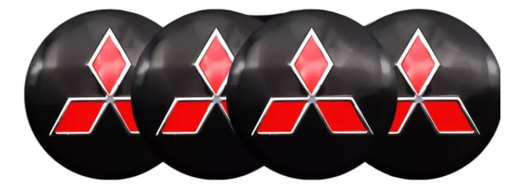 SET X4 TAPA CENTRO LLANTA AUTO 56MM UNIVERSAL MITSUBISHI L/R - 1