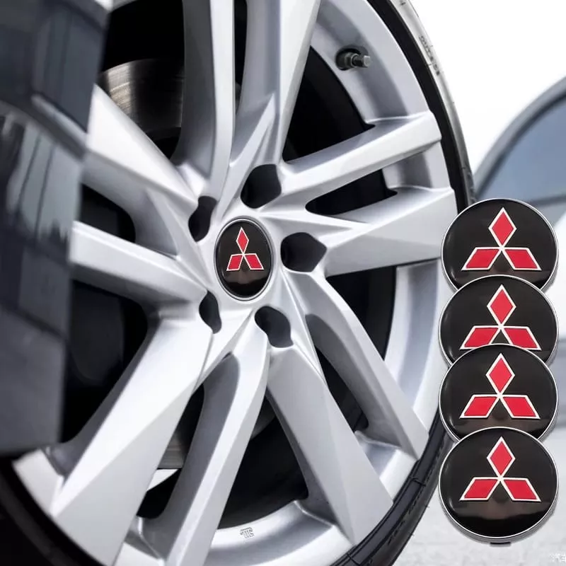 SET X4 TAPA CENTRO LLANTA AUTO 56MM UNIVERSAL MITSUBISHI L/R - 2