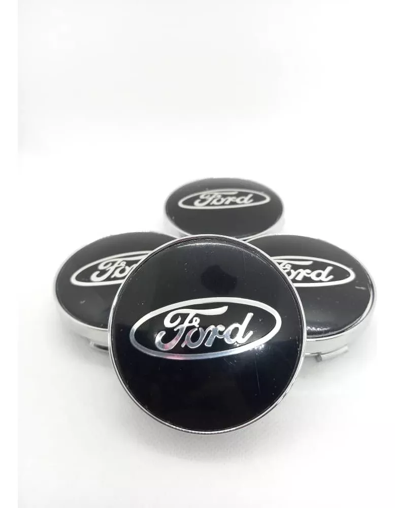 SET X4 TAPA CENTRO DE LLANTAS DE AUTOS 56MM UNIVERSAL NE/PLA - 3