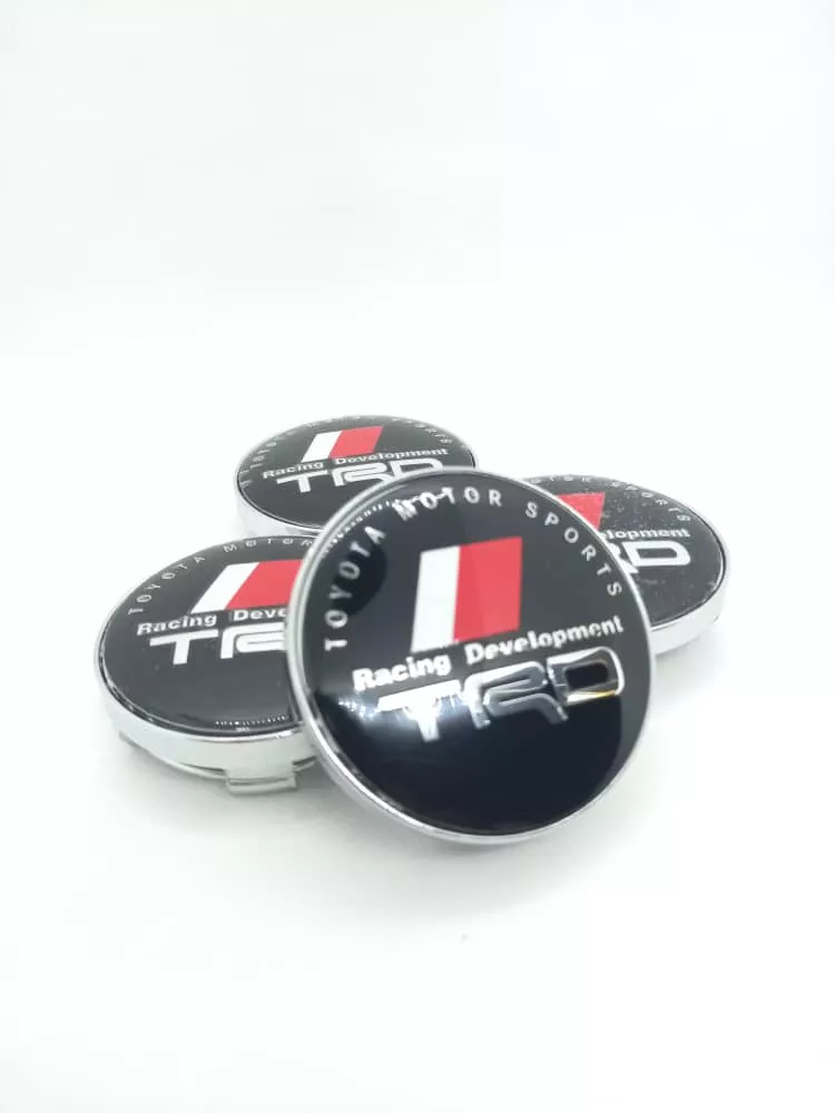 SET X4 TAPA CENTRO DE LLANTAS DE AUTOS 56MM TRD NEGRO - 1