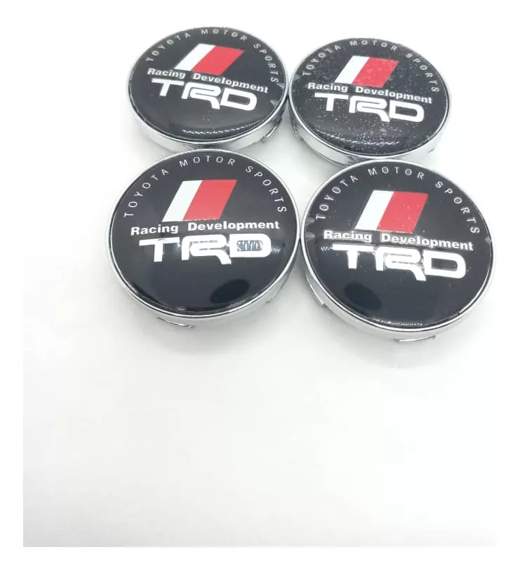 SET X4 TAPA CENTRO DE LLANTAS DE AUTOS 56MM TRD NEGRO - 3