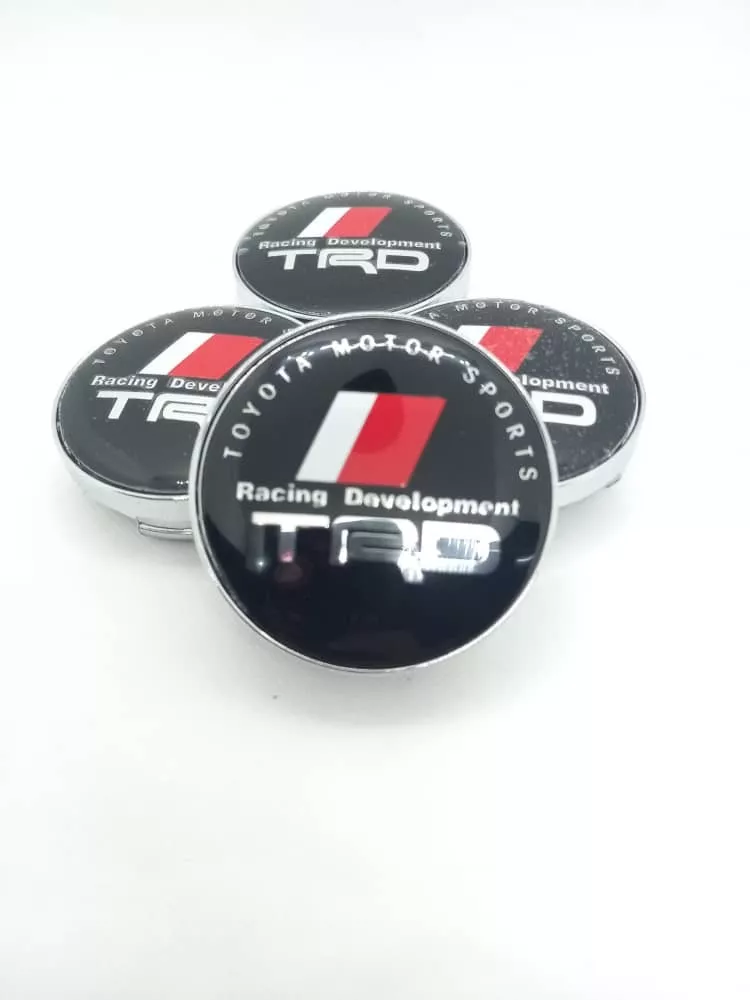 SET X4 TAPA CENTRO DE LLANTAS DE AUTOS 56MM TRD NEGRO - 4