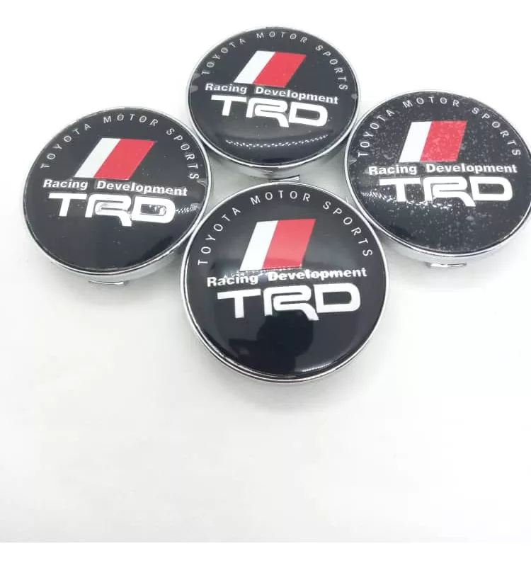 SET X4 TAPA CENTRO DE LLANTAS DE AUTOS 56MM TRD NEGRO - 5