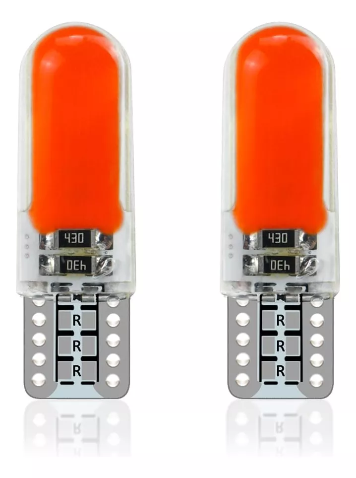 PAR AMPOLLETAS LED COLA PEZ COLOR, POSICIÓN T10 W5W 12V ROJO - 1