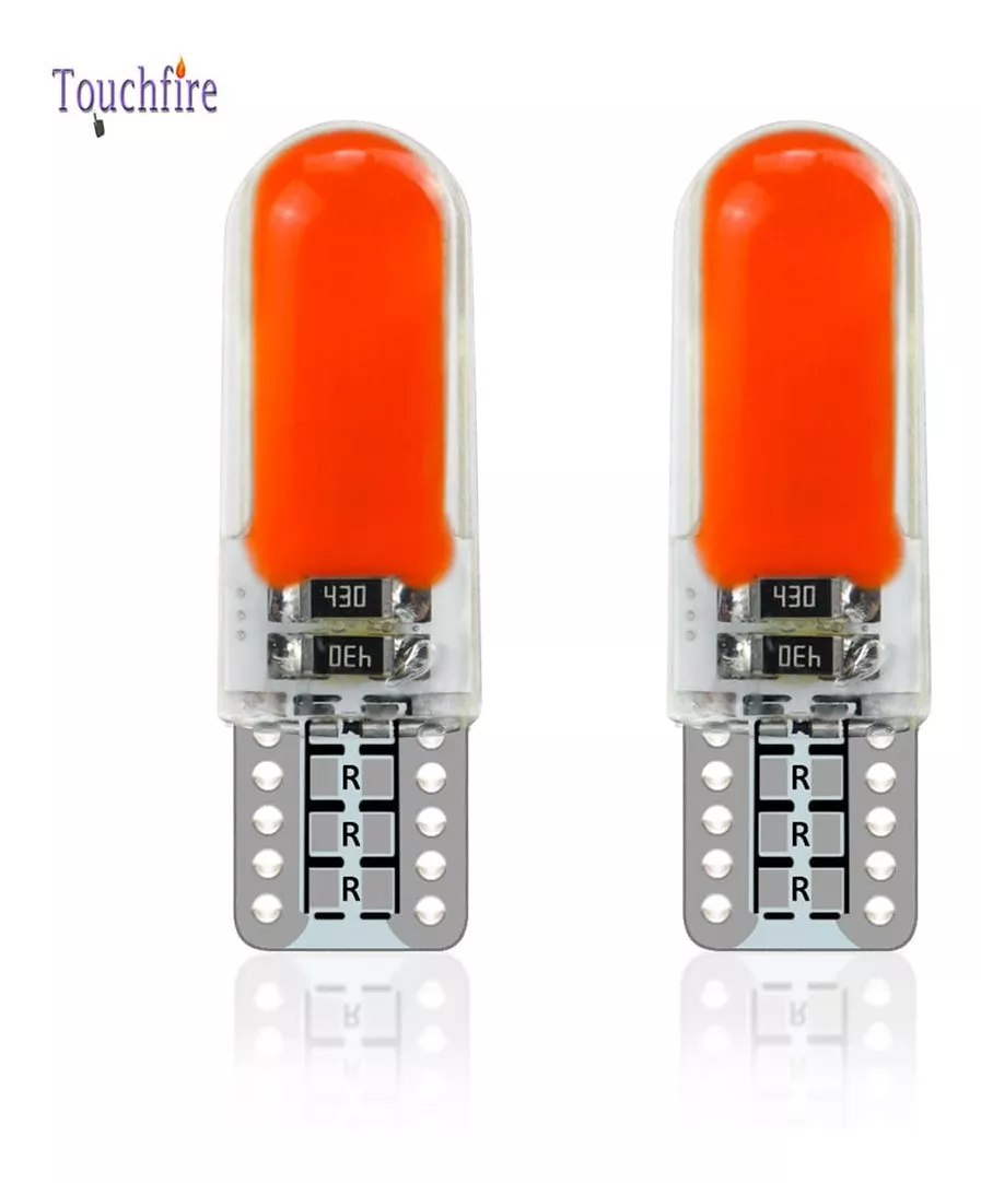 PAR AMPOLLETAS LED COLA PEZ COLOR, POSICIÓN T10 W5W 12V ROJO - 4
