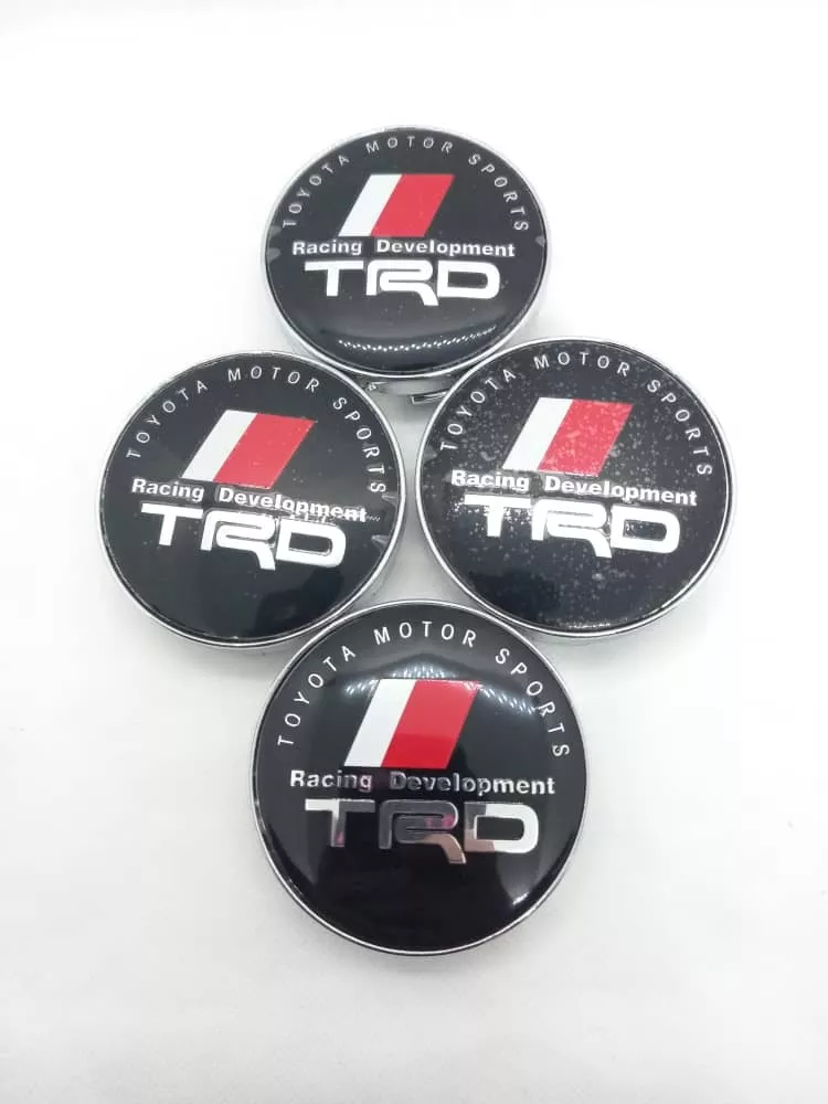 SET X4 TAPA CENTRO DE LLANTAS DE AUTOS 60MM TRD NEGRO - 2