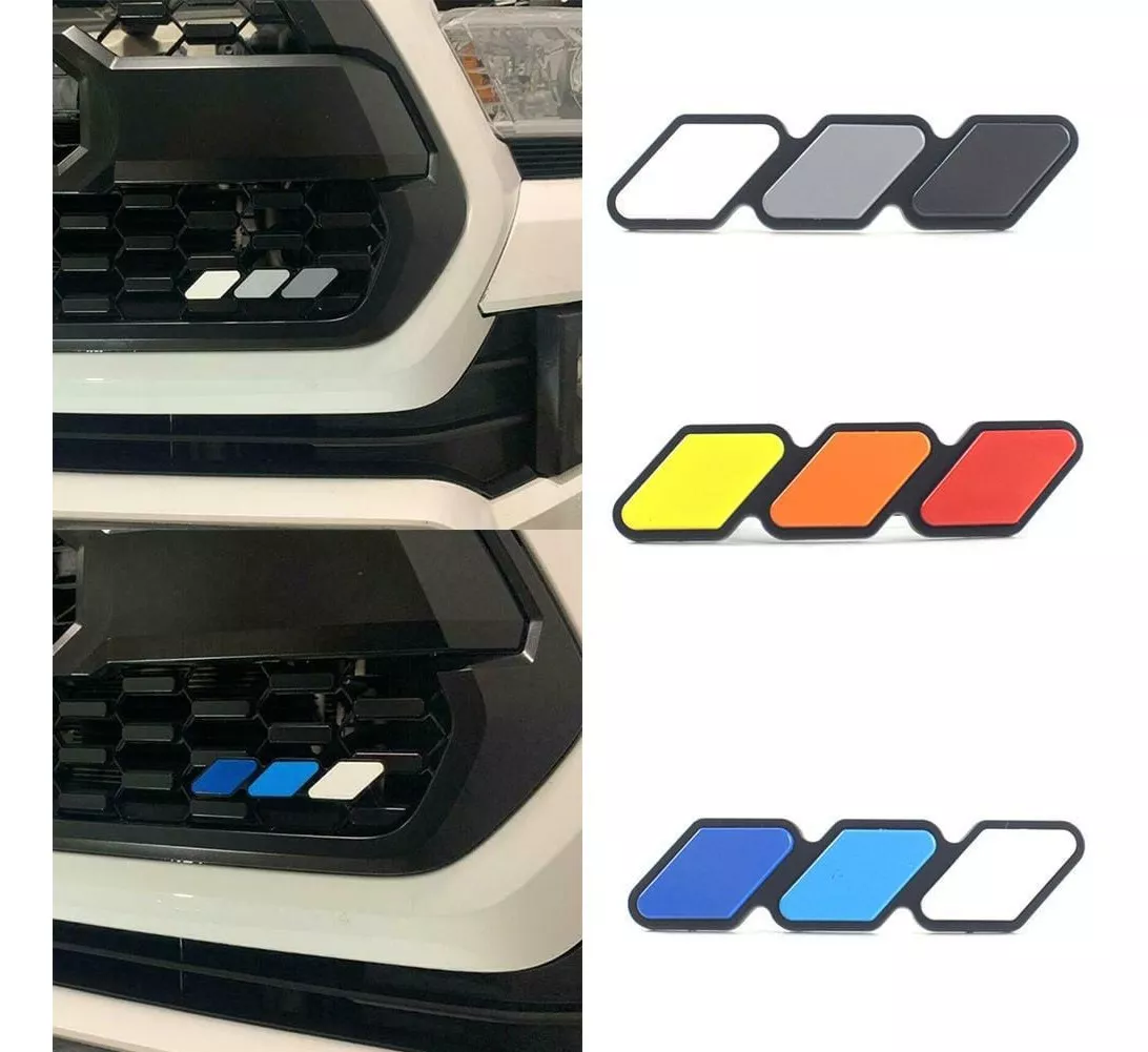 EMBLEMA INSIGNIA REJILLA TRICOLOR ACRÍLICO TOYOTA GRIS - 2