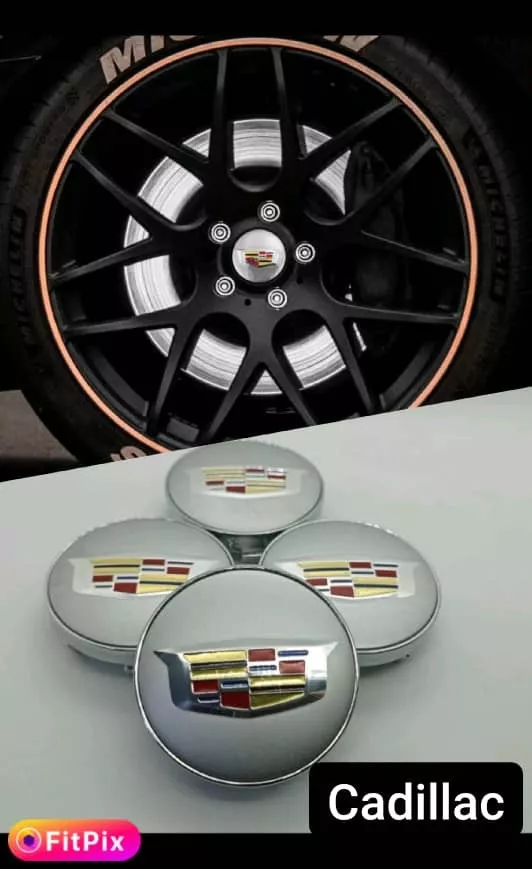 SET X4 TAPA CENTRO DE LLANTAS DE AUTOS 56MM CADILLAC P - 1