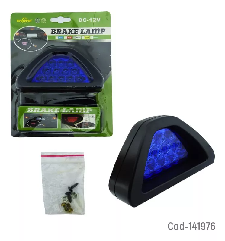 TERCERA LUZ FRENO AUXILIAR MODELO F1 STROBO TRIANGULAR AZUL - 4