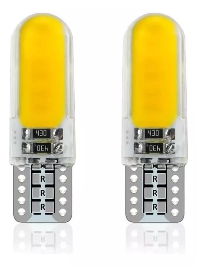 PAR AMPOLLETA LED COLA PEZ COLOR POSICIÓN T10 W5W 12V AMBAR - 1