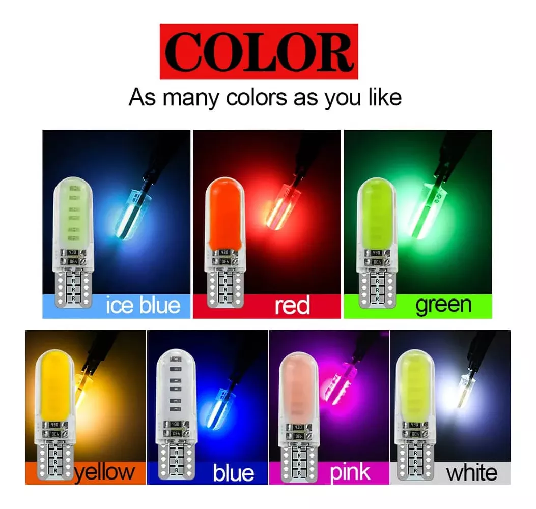 PAR AMPOLLETA LED COLA PEZ COLOR POSICIÓN T10 W5W 12V AMBAR - 5