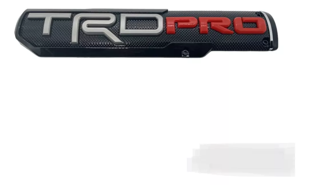 EMBLEMA INSIGNIA 3D TRD PRO ETIQUETA NEGRO LETRA GRIS Y ROJO - 1