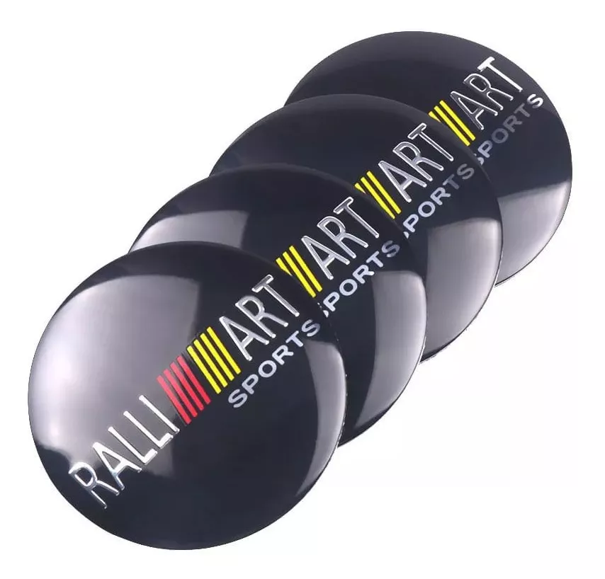 SET X4 TAPA CENTRO DE LLANTAS AUTOS 56MM RALLI ART NEGRO - 2
