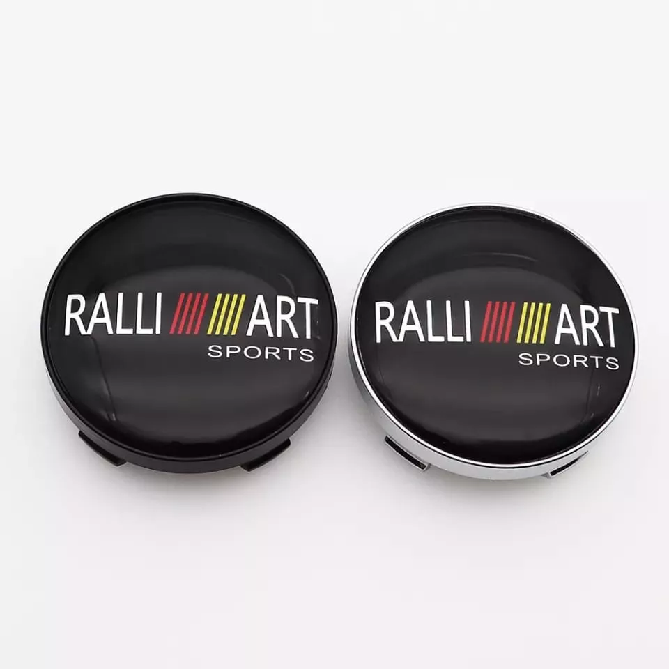 SET X4 TAPA CENTRO DE LLANTAS AUTOS 56MM RALLI ART NEGRO - 3