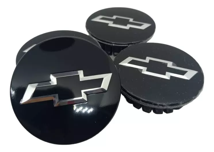 SET X4 TAPA CENTRO LLANTAS DE AUTOS 59MM CHEVROLET NEGRA - 1