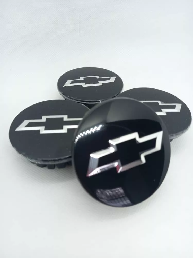 SET X4 TAPA CENTRO LLANTAS DE AUTOS 59MM CHEVROLET NEGRA - 2