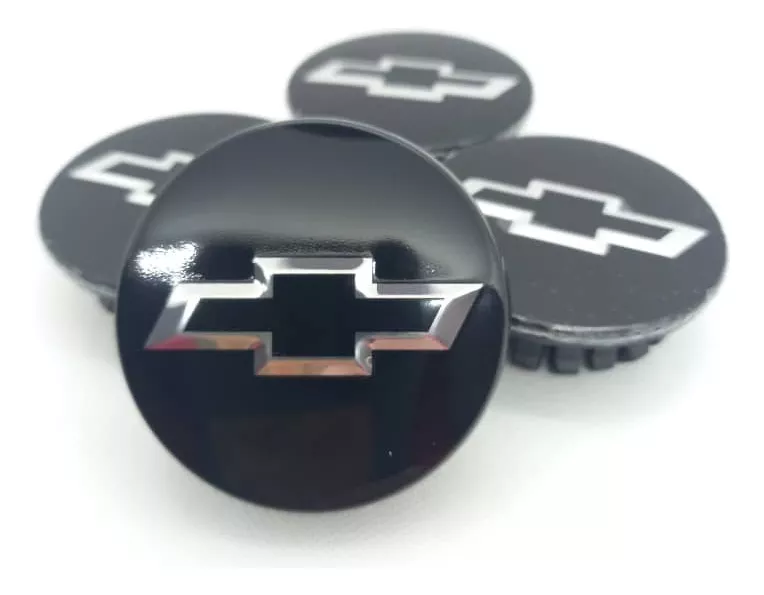 SET X4 TAPA CENTRO LLANTAS DE AUTOS 59MM CHEVROLET NEGRA - 5