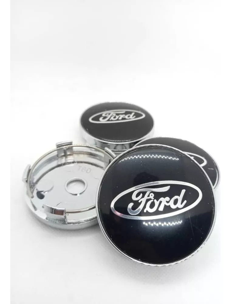 SET X4 TAPA CENTRO DE LLANTAS DE AUTOS 60MM UNIVERSAL NE/PLA - 1
