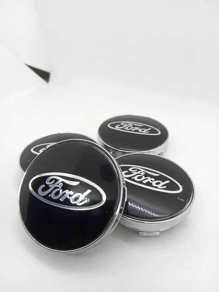 SET X4 TAPA CENTRO DE LLANTAS DE AUTOS 60MM UNIVERSAL NE/PLA - 2