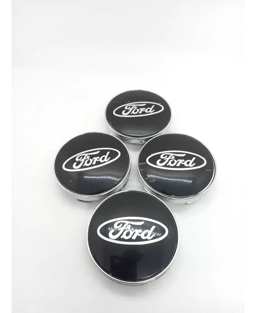 SET X4 TAPA CENTRO DE LLANTAS DE AUTOS 60MM UNIVERSAL NE/PLA - 5