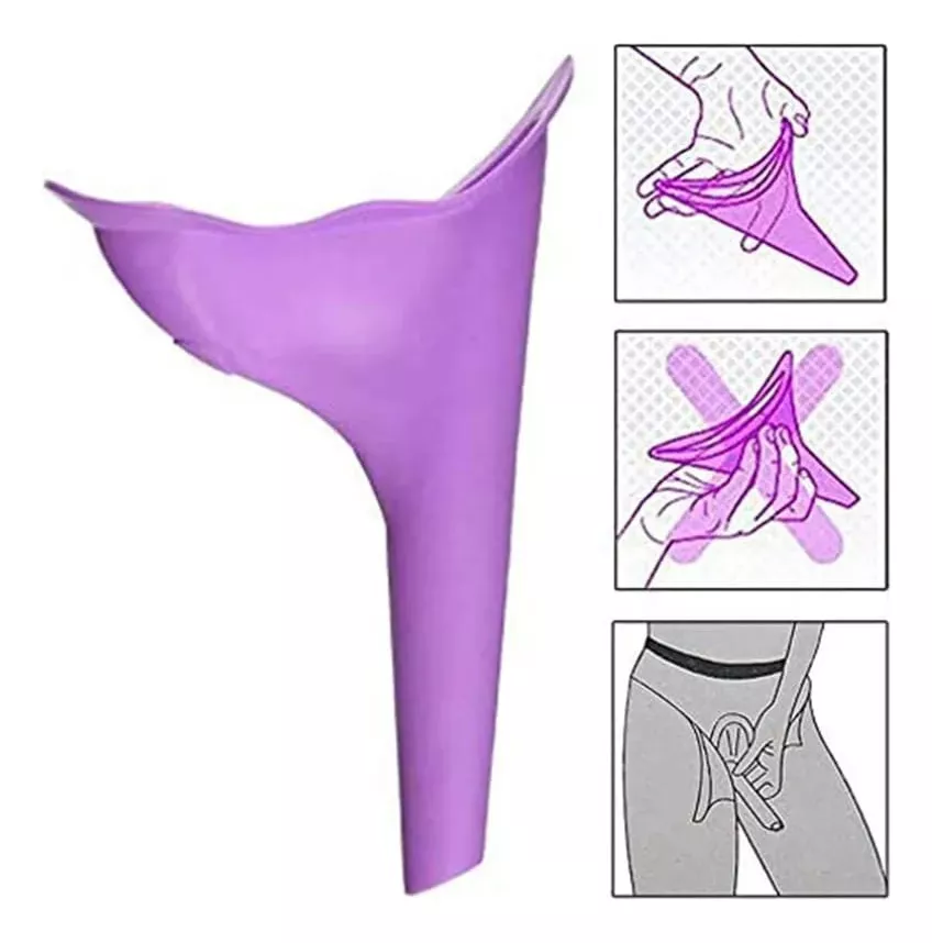URINARIO PORTÁTIL FEMENINO EMERGENCIA REUTILIZABLE PURPURA - 5