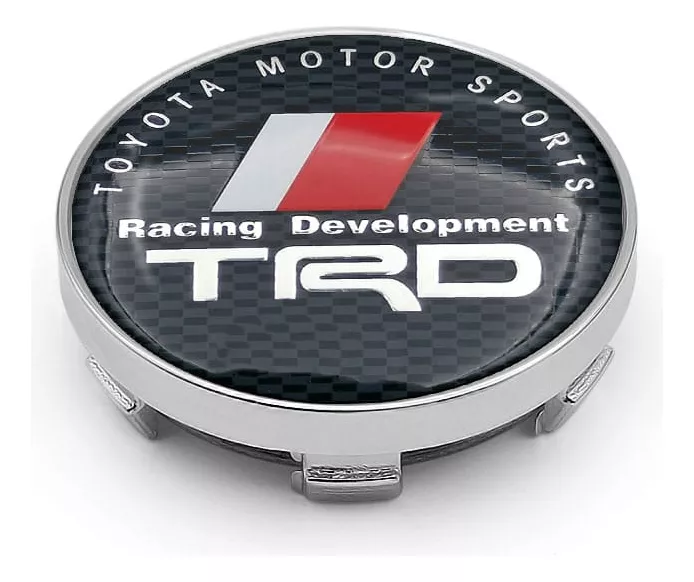 SET X4 TAPA CENTRO DE LLANTAS DE AUTOS 60MM TOYO TRD CARBONO - 1