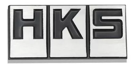 EMBLEMA PEGATINA ADHESIVO METÁLICO MODELO HKS LETRA NEGRA - 2